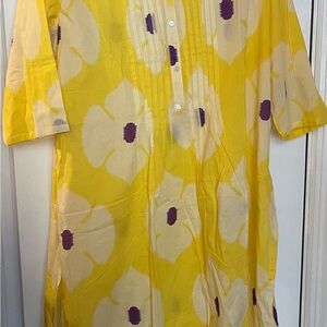 Plus Size 12-14 Yellow and Purple Floral Salwar Kameez set